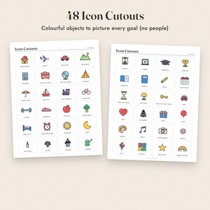 Vision Board Kit Printable, 330 Words and Affirmations, Goal Setting Worksheets image 5