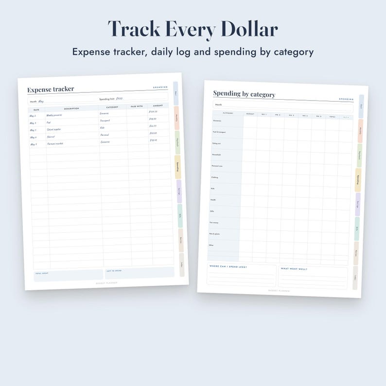 Budget Planner Printable, Bi-Weekly Paycheck Planner, Expense Tracker, Savings Tracker, Bill Calendar, Letter A4 image 6