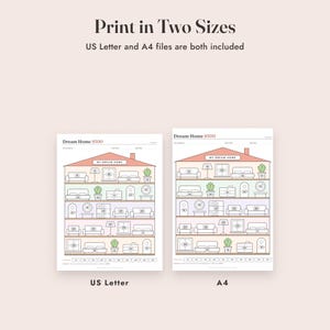 Savings Challenge Printable, Dream Home Color In Tracker, 500 to 10000, Letter A4 image 9