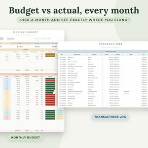 Annual Budget Spreadsheet Google Sheets, Yearly Money Planner with Monthly Tracker and Year Summary image 3