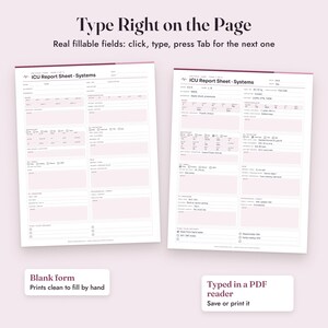 Nurse Report Sheet ICU, Fillable Critical Care Brain Sheet, Drips, Flowsheet, SBAR, Letter A4 image 4