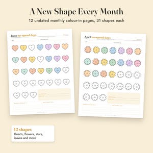 No Spend Challenge Printable, 30 Day, 52 Week, Monthly Color In Tracker, Letter A4 image 6