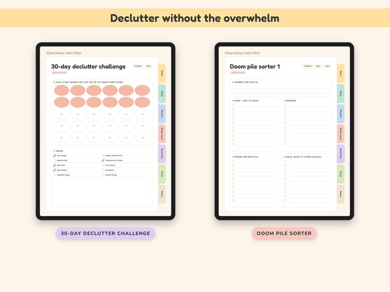 ADHD Cleaning Planner Printable and Digital, 15 Minute Home Reset Checklist, Declutter Challenge image 5