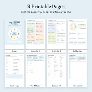Low FODMAP Food List Printable, IBS Grocery List, Reintroduction Tracker, Letter A4 image 3