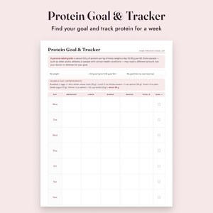 High Protein Food List Printable With Grams, Grocery List, Protein Tracker, Letter A4 imagen 6