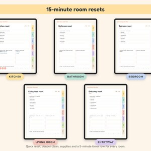 ADHD Cleaning Planner Printable and Digital, 15 Minute Home Reset Checklist, Declutter Challenge image 3