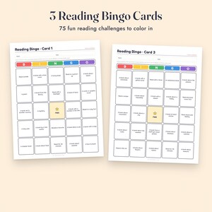Reading Log for Kids Printable, Book Report Template, Bingo Challenge, 100 Book Tracker image 6