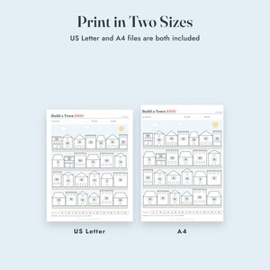 Savings Challenge Printable, Build a Town Color In Tracker, 500 to 10000, Letter A4 image 9