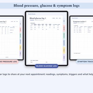 Medical Binder Printable and Digital, Health Planner, Medication Tracker, Blood Pressure Log, Symptom Journal bild 5