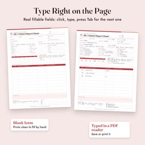 ER Nurse Report Sheet, Fillable Emergency Nurse Brain Sheet, Triage Notes, SBAR, Tracking Board image 4