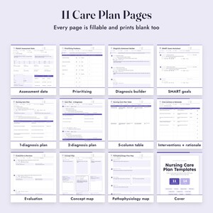 Nursing Care Plan Template, Fillable Student Care Plan, Concept Map, Nursing Diagnosis, SMART Goals Bild 3