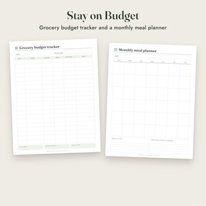 Grocery List Printable, Meal Planner, Pantry Inventory, Aisle Checklist, 3 Colours, Letter A4 imagen 7