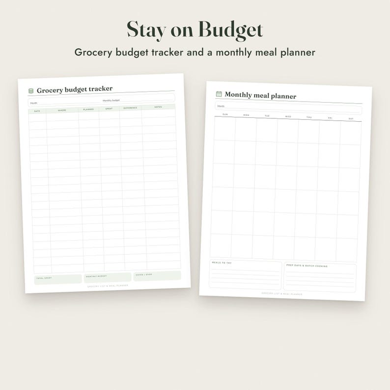 Grocery List Printable, Meal Planner, Pantry Inventory, Aisle Checklist, 3 Colours, Letter A4 imagen 7