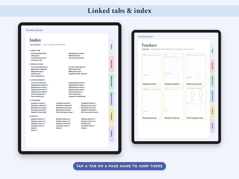 Medical Binder Printable and Digital, Health Planner, Medication Tracker, Blood Pressure Log, Symptom Journal bild 8