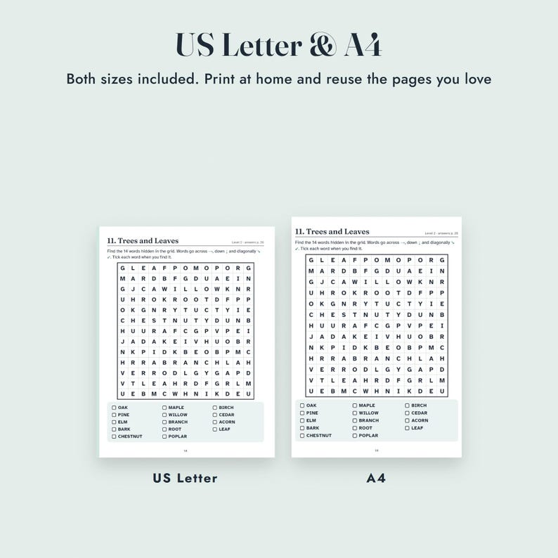 Senior Activities Printable, Large Print Word Search and Crossword, Dementia Activity Book, 104 Pages imagen 9