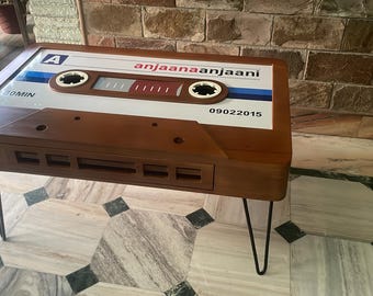Retro Cassette Coffee Table – 80s Nostalgia Living Room Decor, Music Lover Furniture