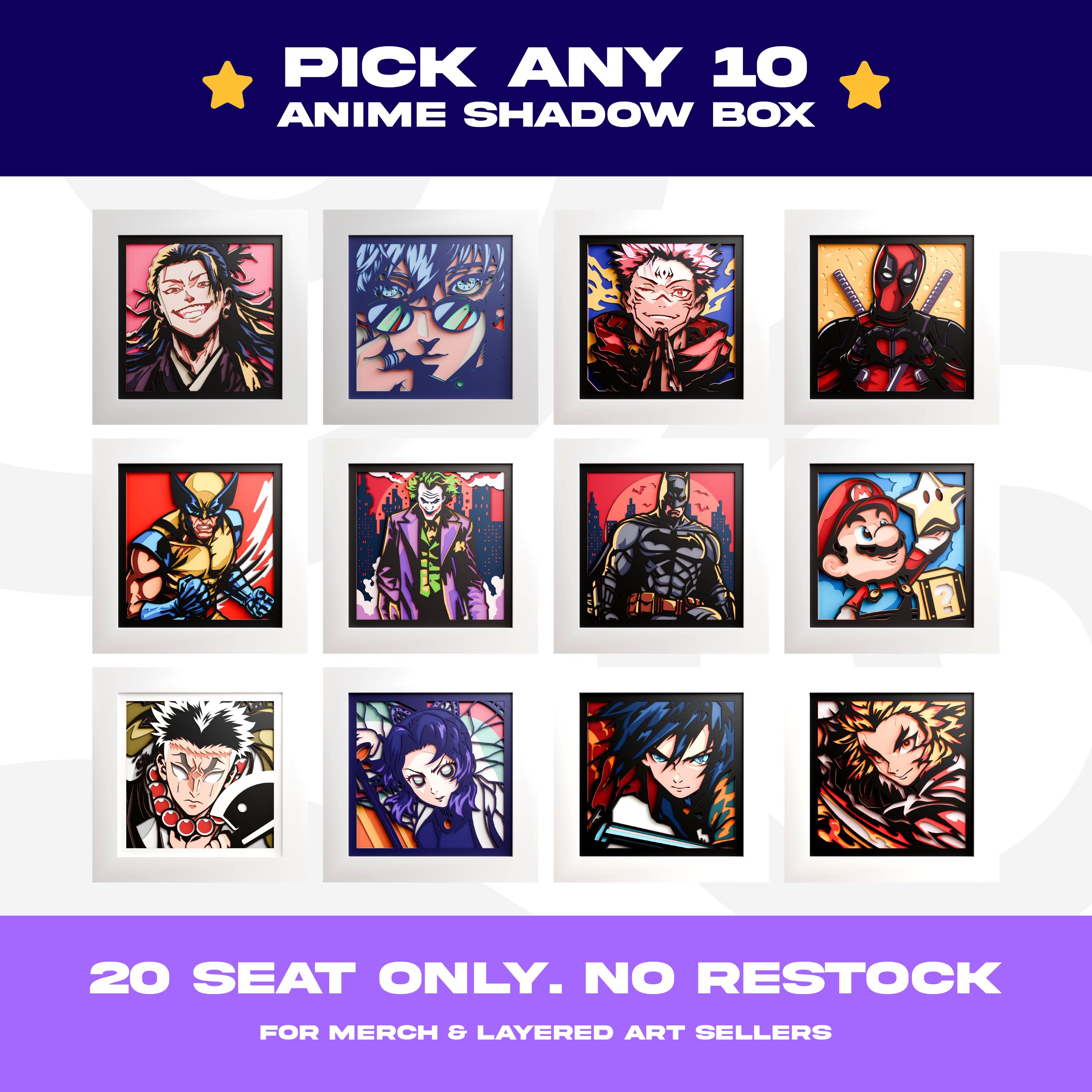 Shutterbox Anime Anime Shadow Box Template Bundle – Pick Any 10 Designs From My Shop - Etsy