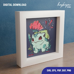 Anime Pet Monster Shadow Box Template SVG Files for Cricut