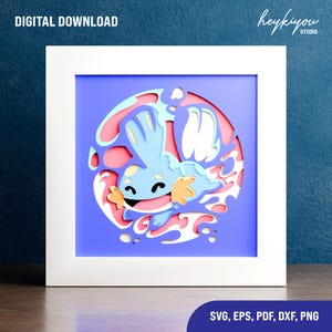 Anime Pet Monster Shadow Box Template for Cricut & Glowforge |Svg, Pdf, Eps, Dxf, Png Files | Perfect for Crafting DIY Projects
