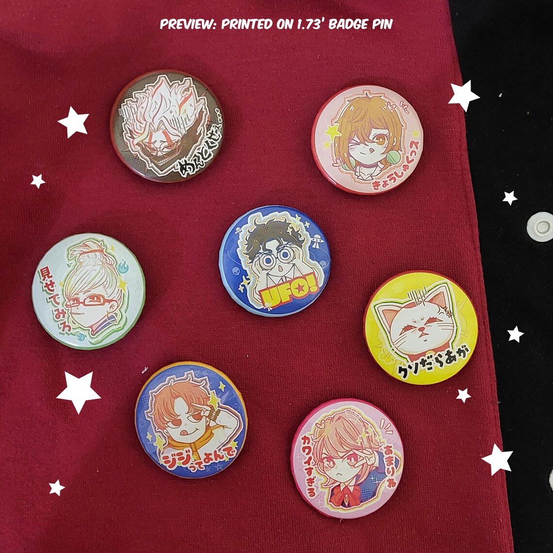Anime Buttons Pin Badges Printable #001 - Etsy