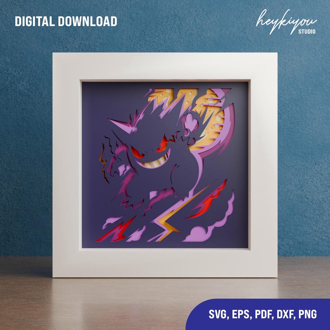 Anime Shadow Box Template: Cricut & Glowforge SVG (digital Download) - Etsy