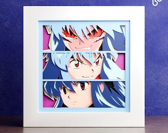 Modello per riquadro a effetto ombra in stile anime: SVG multistrato (download digitale)