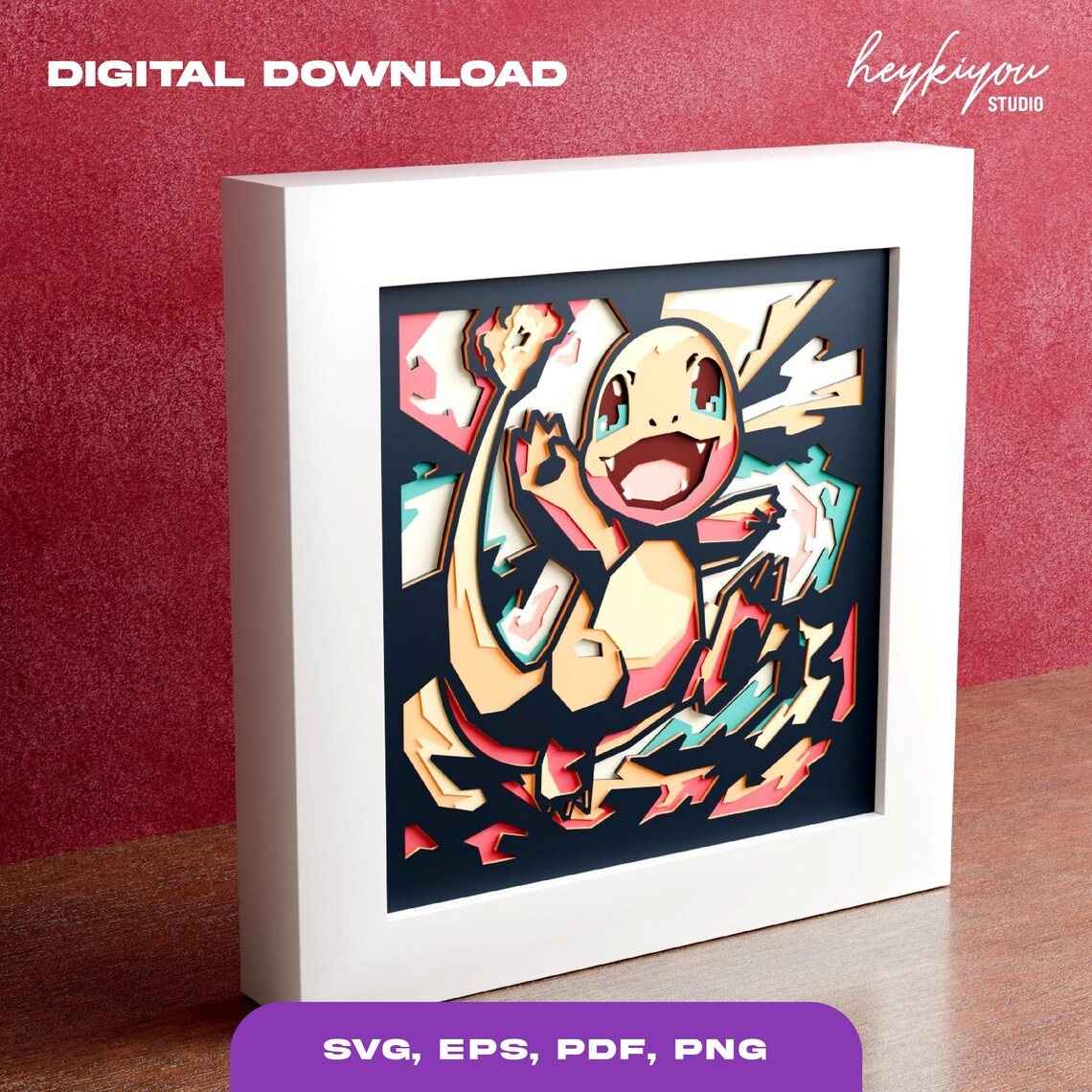 Anime Shadow Box Template SVG Files for Cricut - Etsy