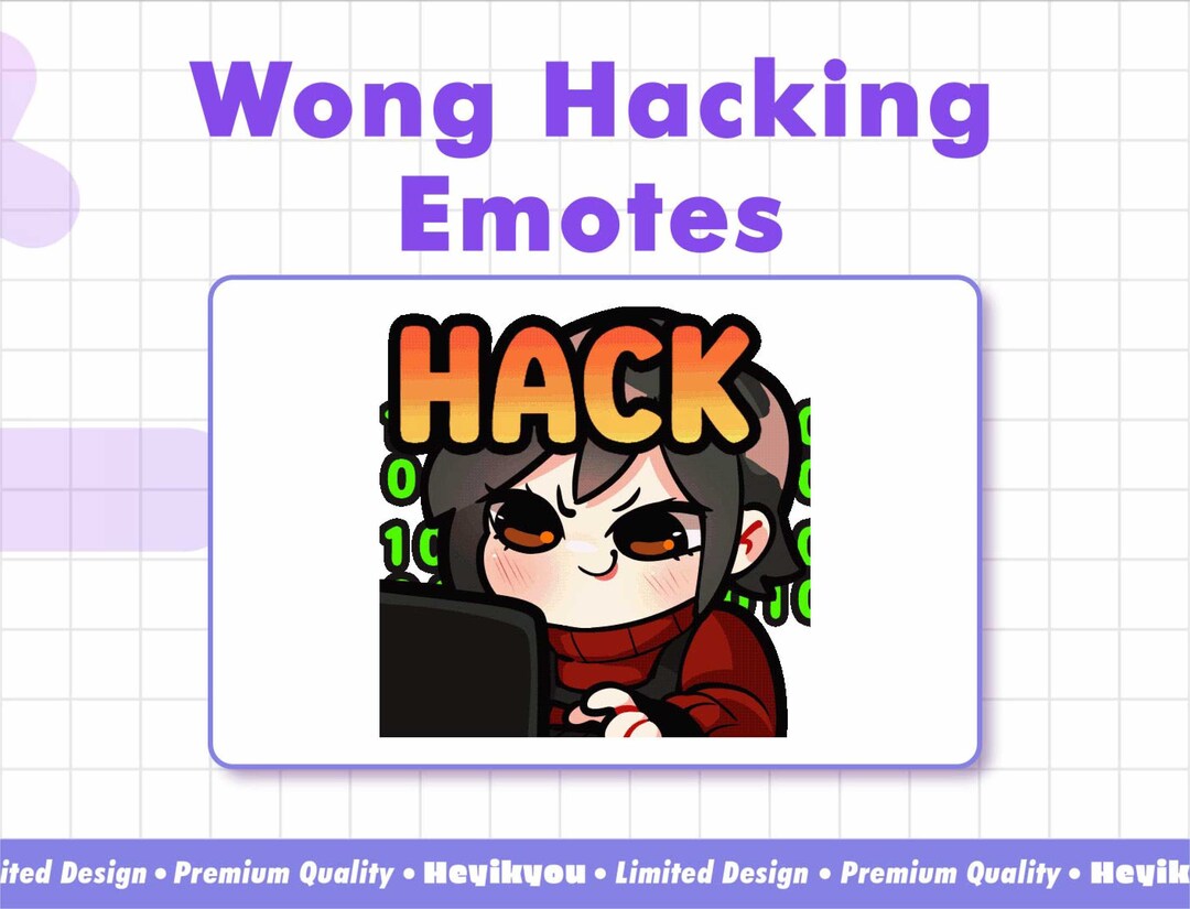 Hack Emote Gesto animado Wong Hacking para Twitch / Twitch Emote / Emotes Badge ...
