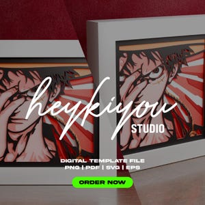 Custom Anime Character Shadow Box SVG, 3D Papercut Lightbox (Digital Download) image 3
