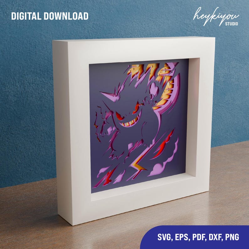 Anime Shadow Box Template: Cricut & Glowforge SVG (digital Download) - Etsy