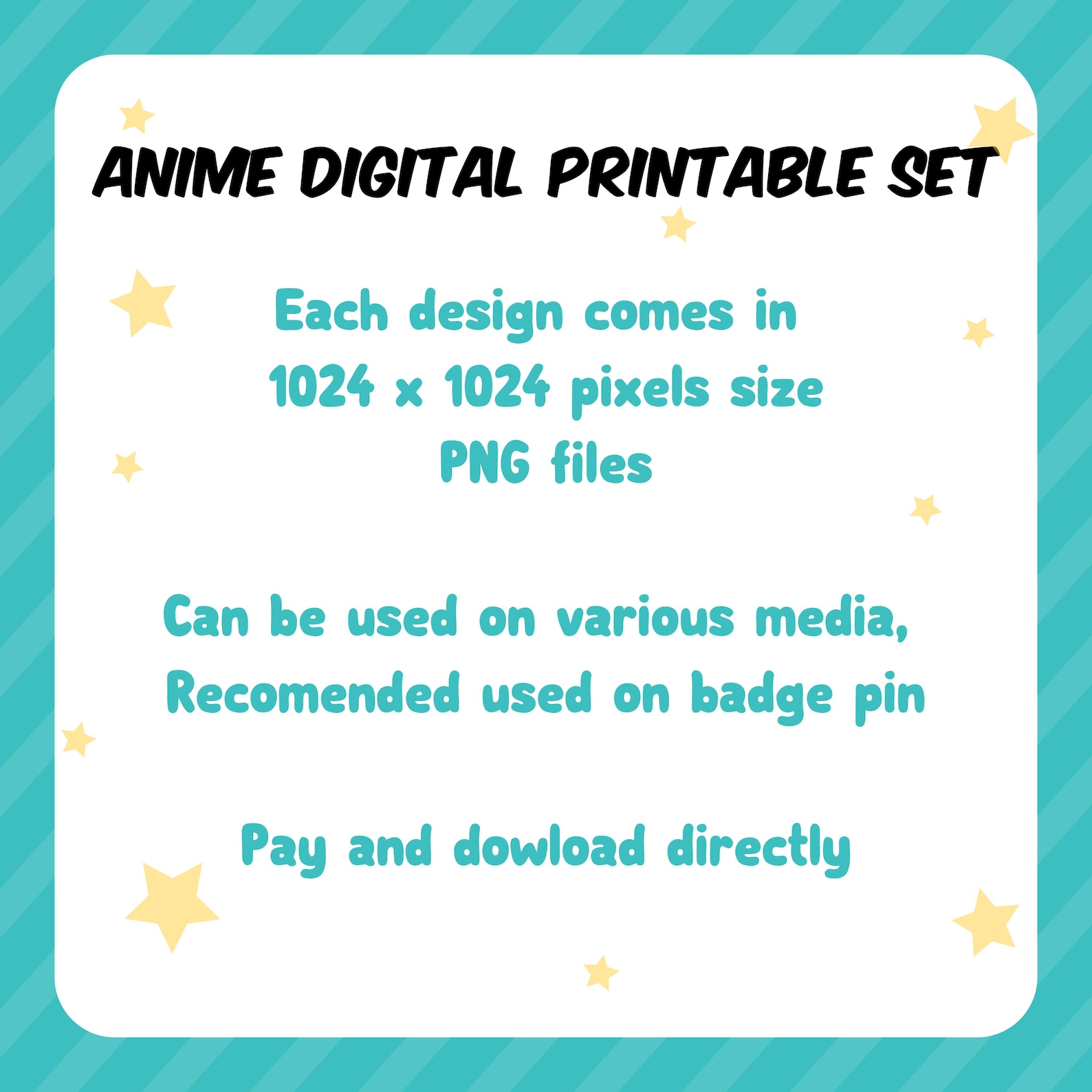 Anime Buttons Pin Badges Printable #001 - Etsy
