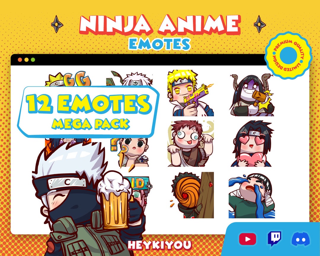 Handrawn Style Ninja Shinobi Emotes, Anime Ninja Emotes, Emotes for ...