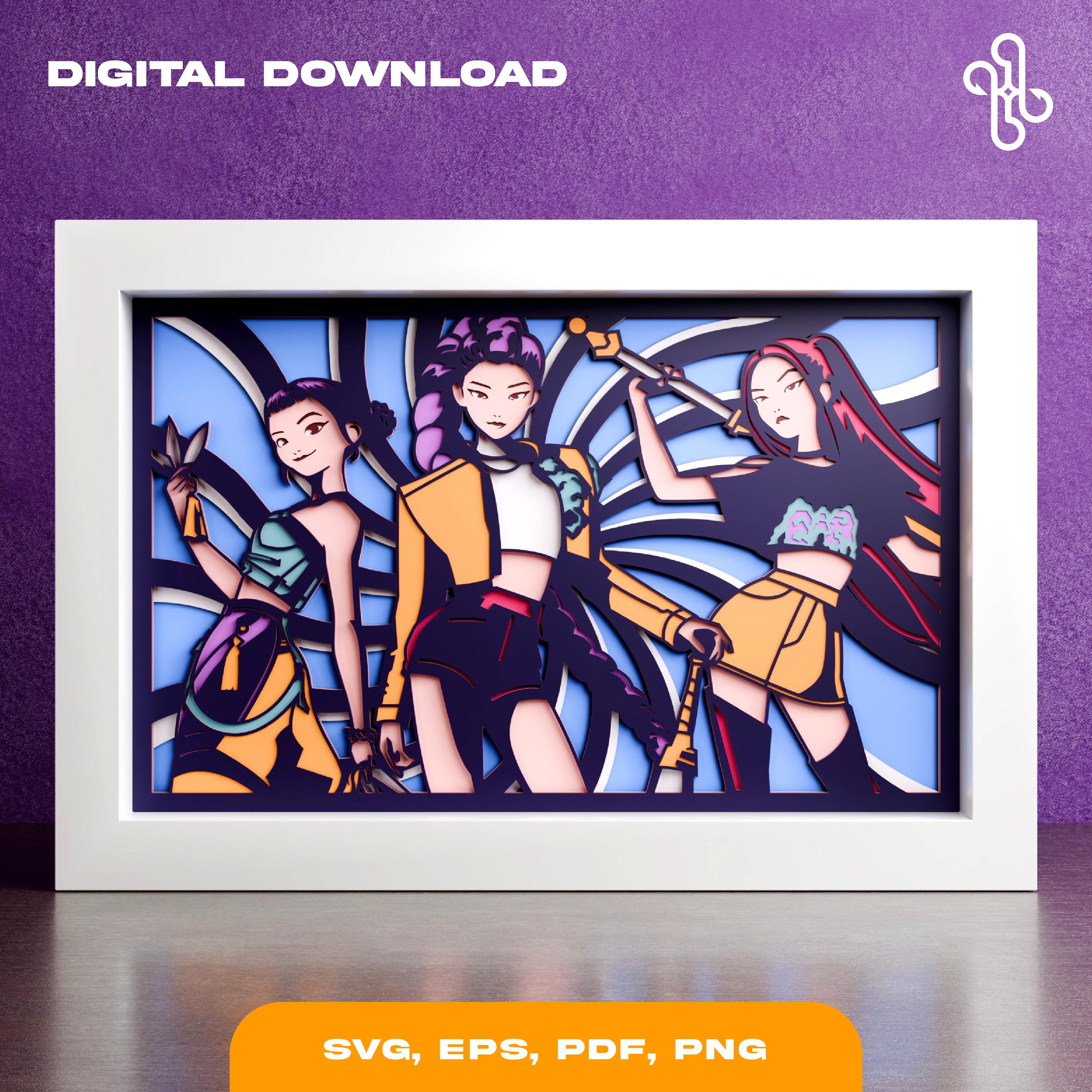 Shutterbox Anime Anime Shadow Box Template: Multi-layered SVG (digital Download) - Etsy