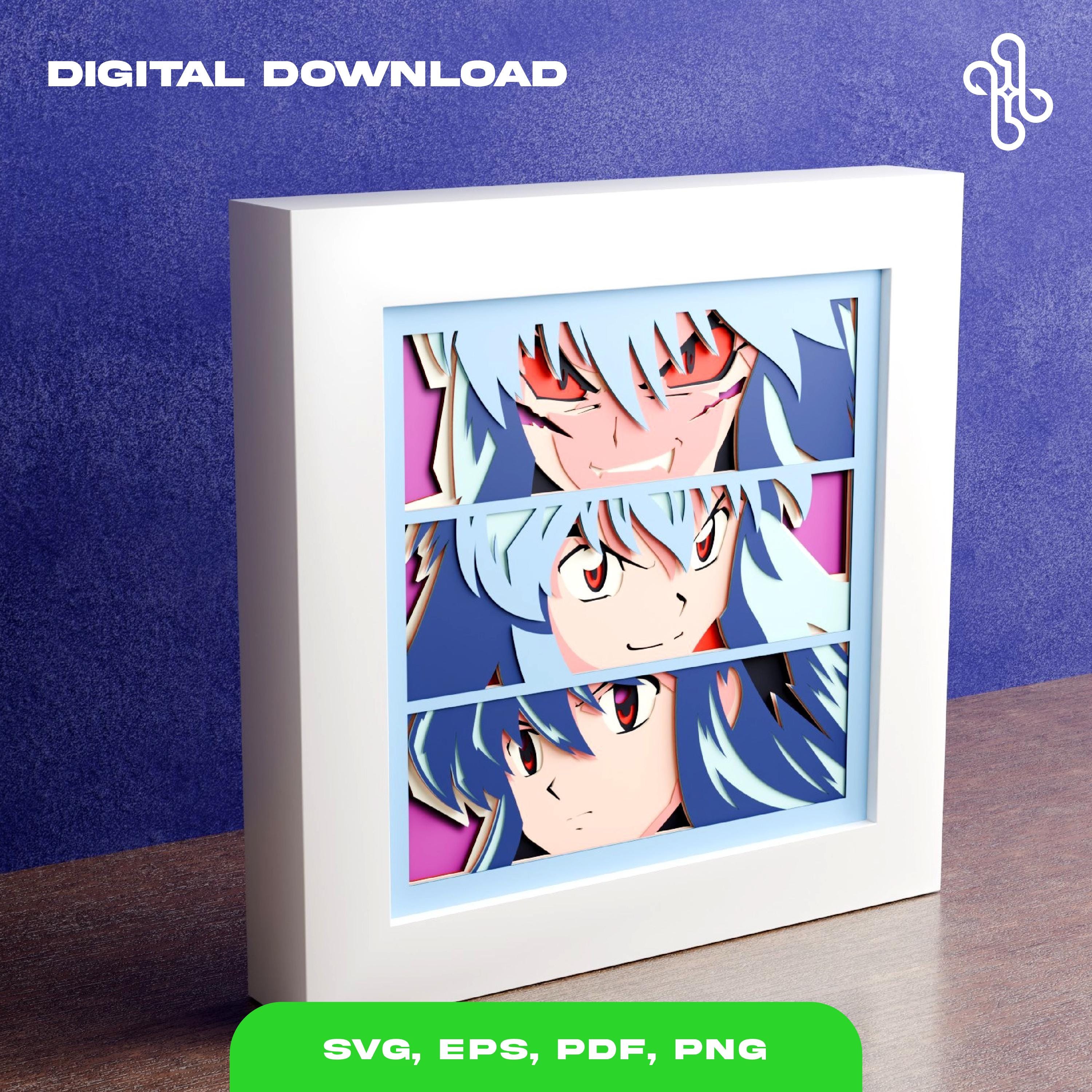 Shutterbox Anime Anime Shadow Box Template: Multi-layered SVG (digital Download) - Etsy