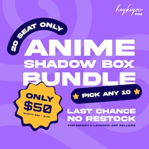 Anime Shadow Box Template Bundle – Pick Any 10 Designs from My Shop