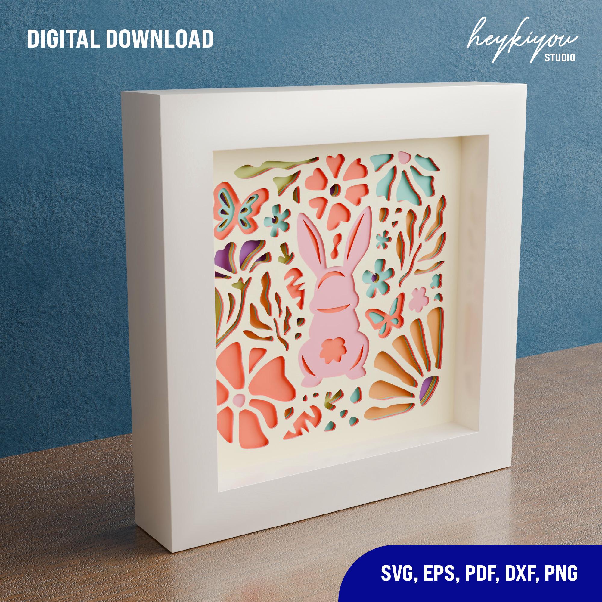 Boho Easter Egg Shadow Box Template SVG Files for Cricut - Etsy UK