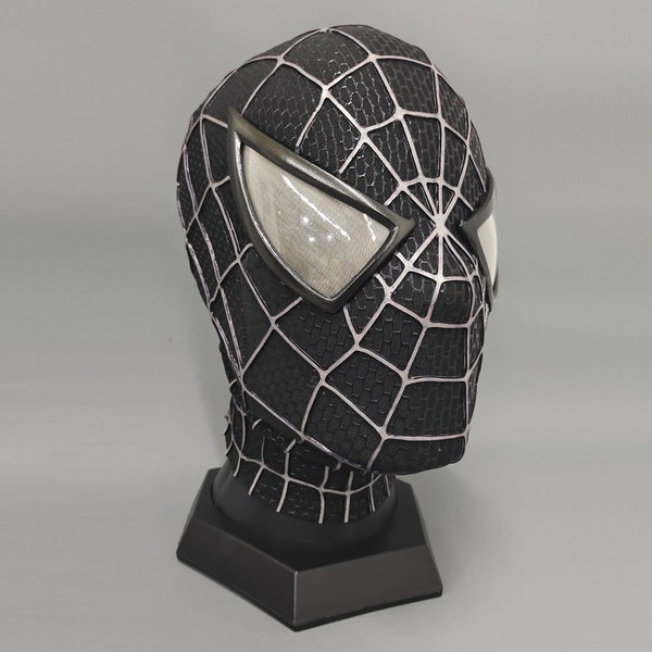 Spider Man Mask, Black Toby Mask, Cosplay Mask, Halloween Gift, Wearable Mask, With Face Shell and Lens, Gift For Him