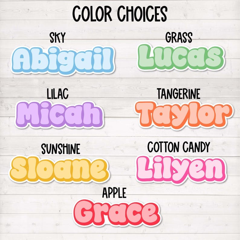 Retro Custom Name Personalized Sticker | Kids Custom Name Sticker | Colorful Personalized Laptop Sticker | Water Bottle Name Sticker image 2
