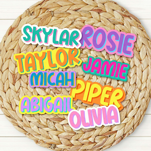 Personalized Trendy Name Sticker | Shadow Block Name Sticker | Personalized Laptop Sticker | Water Bottle Name Sticker | Cute Name Sticker