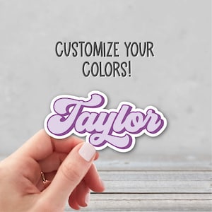 Personalized Name Sticker | Kids Custom Name Sticker| Personalized Laptop Sticker | Water Bottle Name Sticker | Retro 3D Name Sticker