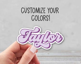 Personalized Name Sticker | Kids Custom Name Sticker| Personalized Laptop Sticker | Water Bottle Name Sticker | Retro 3D Name Sticker