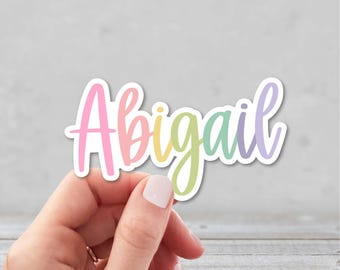 Rainbow Name Sticker | Custom First Name Sticker| Personalized Laptop Sticker | Water Bottle Name Sticker | Cute Name Sticker | Pastel Name