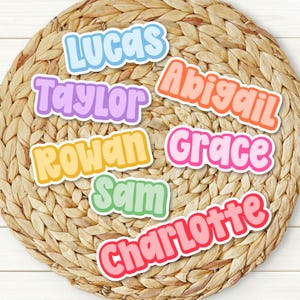 Retro Custom Name Personalized Sticker | Kids Custom Name Sticker | Colorful Personalized Laptop Sticker | Water Bottle Name Sticker