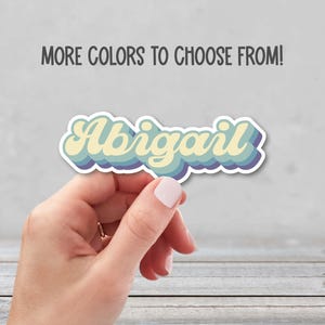Retro Name Sticker | Vintage Color Custom Name Sticker| Personalized Laptop Sticker | Water Bottle Name Sticker | Groovy Name Sticker