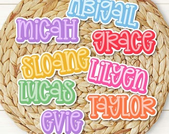 Colorful Custom Name Personalized Sticker | Kids Custom Name Sticker | Colorful Personalized Laptop Sticker | Water Bottle Name Sticker