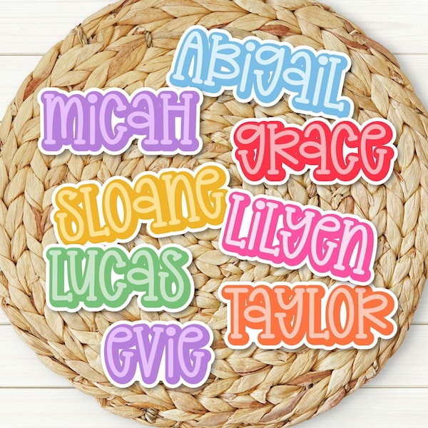 Colorful Custom Name Personalized Sticker | Kids Custom Name Sticker | Colorful Personalized Laptop Sticker | Water Bottle Name Sticker