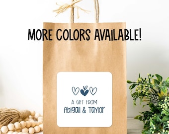 Gepersonaliseerde cadeaulabels | Aangepaste naamstickers voor kinderen | Stickers verjaardagscadeauzakjes | Hart cadeaulabelstickers | Stickers voor bedankjes