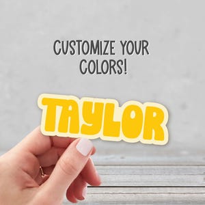 Personalized Name Sticker | Kids Custom Name Sticker| Personalized Laptop Sticker | Water Bottle Name Sticker | Retro Name Sticker