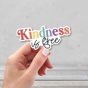 Kindness is Free Sticker | Retro Rainbow Kindness Sticker | Inspirational Sticker | Motivational Sticker | Special Education Teacher Sticker