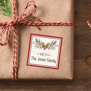 Personalized Christmas Gift Labels | Custom Name Christmas Stickers | Christmas Present Stickers | A Gift From Gift Tag Stickers